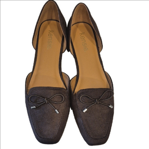Kensie Women's Fany Dark Brown Flats with Bow Detail